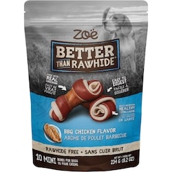 Zoe Dog Food, Better Than Rawhide! Bones, BBQ Chicken, 10 Pieces 234 g, $4.27/100g