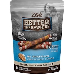 Zoe Better Than Rawhide! Torsades, poulet barbecue, 12 morceaux 148 g, 6,07 $/100g
