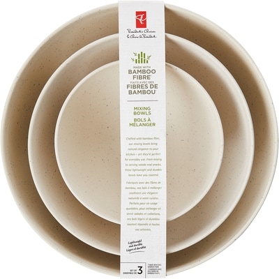 President's Choice Made with bamboo fibre† mixing bowls 1 ea, $20.00/1ea