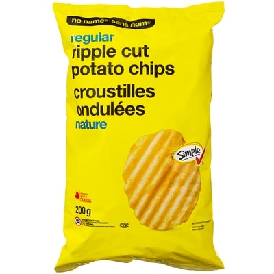 Sans Nom Croustilles ondulées nature 200 g, 0,75 $/100g