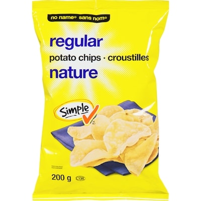 No Name Regular Potato Chips  200 g, $1.00/100g