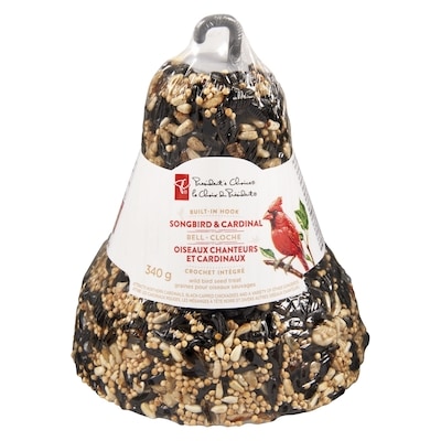 President's Choice Songbird & Cardinal Wild Bird Seed Bell With Built-In Hook  340 g, $1.62/100g