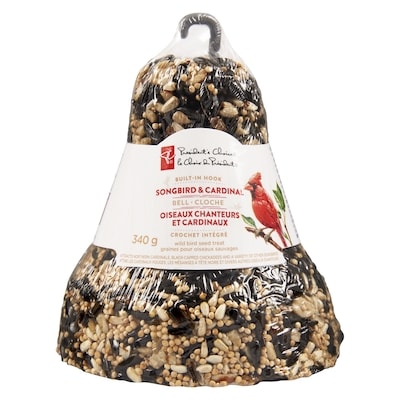 Cloche de graines pour oiseaux sauvages avec crochet intégré, oiseaux chanteurs et cardinaux