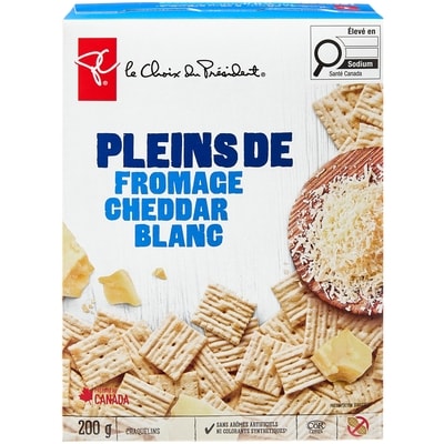 President's Choice Loads Of White Cheddar Cheese Crackers 200 g, $1.75/100g