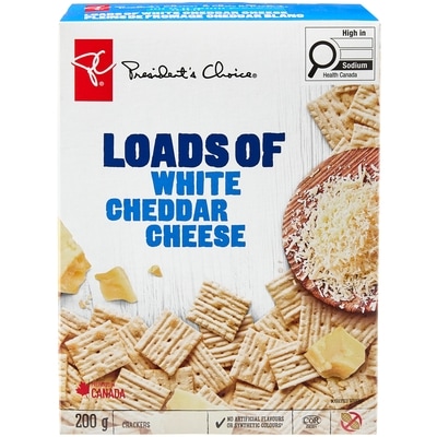 le Choix du Président Craquelins pleins de fromage cheddar blanc 200 g, 1,75 $/100g
