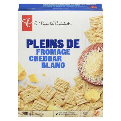 le Choix du Président Craquelins pleins de fromage cheddar blanc 200 g, 1,50 $/100g