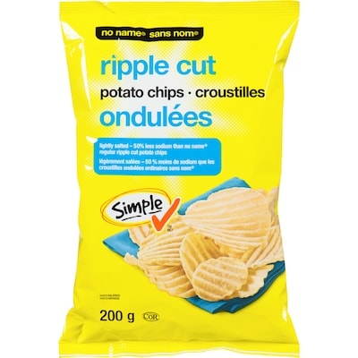 No Name Lightly Salted Rippled Potato Chips 200 g, $1.00/100g