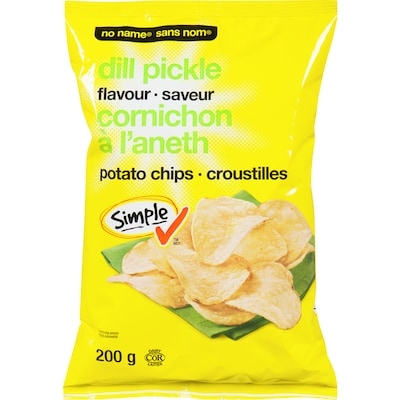 No Name Dill Pickle Potato Chips 200 g, $1.00/100g