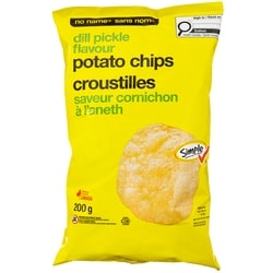 No Name Dill Pickle Flavour Potato Chips 200 g, $0.72/100g