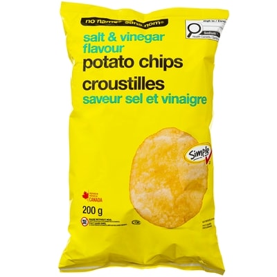 Sans Nom Croustilles à saveur de sel et vinaigre 200 g, 0,75 $/100g