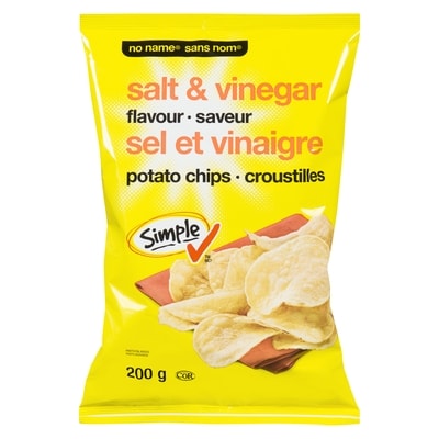 Sans Nom Croustilles, saveur sel et vinaigre 200 g, 1,00 $/100g