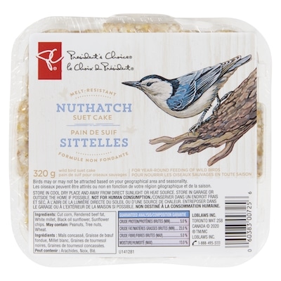 le Choix du Président Pain de suif à formule non fondante pour oiseaux sauvages, sittelles 320 g, 1,09 $/100g