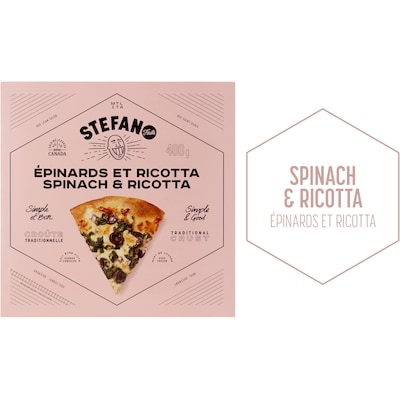 Stefano Faita Pizza Épinards et ricotta surgelée 392 g, 2,29 $/100g