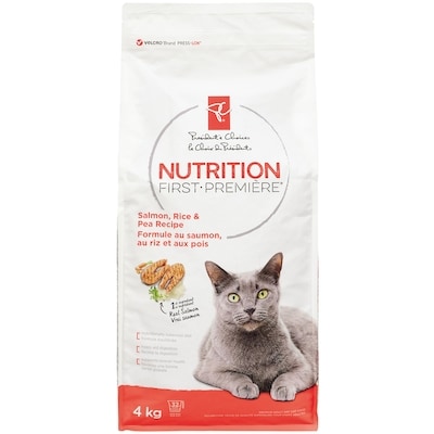 le Choix du Président Nourriture pour chats Nutrition première, saumon, riz et pois 4 kg, 0,75 $/100g