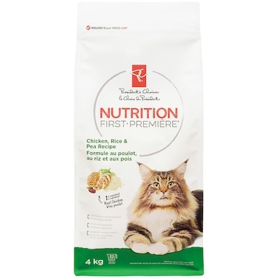 le Choix du Président Nourriture pour chats Nutrition première, poulet, riz et pois 4 kg, 0,75 $/100g