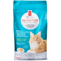 President's Choice Nutrition First Weight and Hairball Control Premium Adult Dry Cat Food 2 kg, $0.70/100g