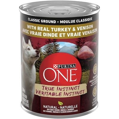 Purina ONE Véritable Instinct Moulue Classique Dinde et Venaison, Nourriture Humide pour Chiens 368 g 368 g, 0,81 $/100g
