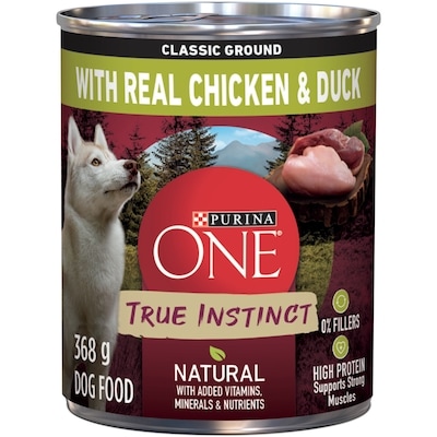 Purina ONE True Instinct Classic Ground Chicken & Duck, Wet Dog Food 368 g, $0.73/100g