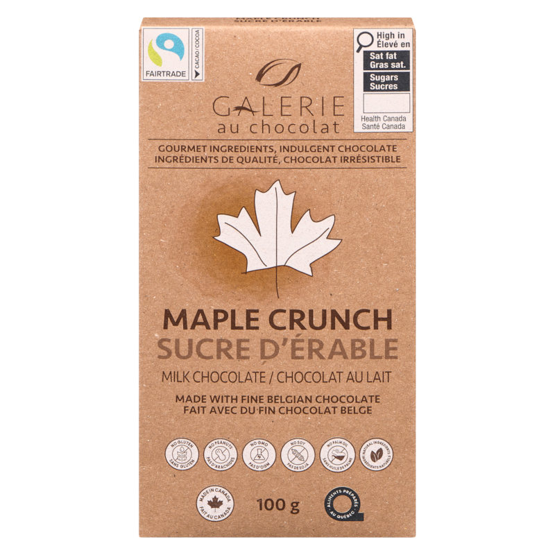 chocolatページ Galerie Au Chocolat Maple Crunch Milk Bar - 100 g | Zehrs