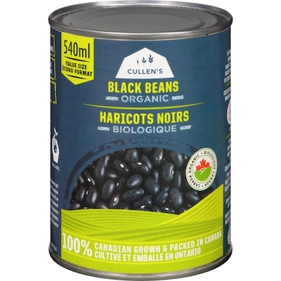 Cullen's Organic Canned Black Beans 540 ml, $1.02/100ml