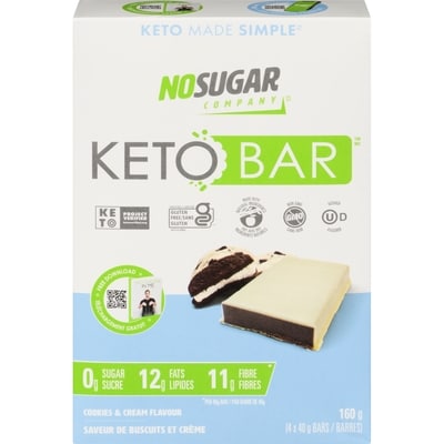 No Sugar Keto Bar Cookie Cream 160 g, $29.98/100g