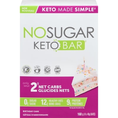 No Sugar Birthday Cake No Sugar Keto Bar 160 g, $28.73/100g