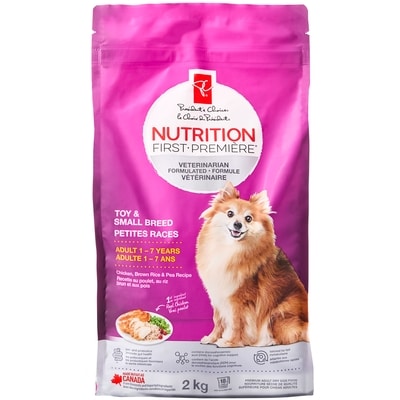 le Choix du Président NUTRITION première Petites races, Formule au poulet, au riz brun et aux pois 2 kg, 0,55 $/100g