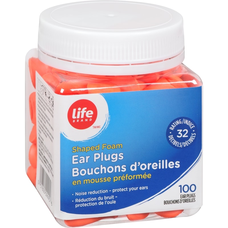Shaped Foam Ear Plugs, 100 Ear Plugs