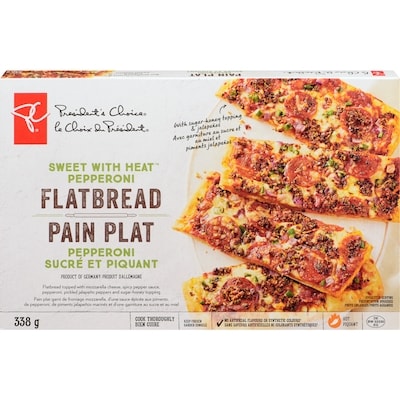le Choix du Président Pain plat pepperoni Sucré et Piquantᴹᴰ 338 g, 1,78 $/100g
