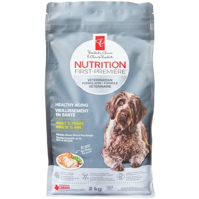 le Choix du Président Nourriture pour chiens âgés Nutrition première, poulet, riz brun et pois 2 kg, 0,55 $/100g