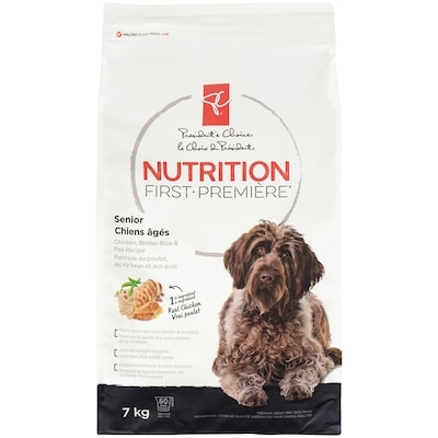 President's Choice Nutrition First Senior Dog Food, Chicken, Brown Rice & Pea 7 kg, $0.53/100g