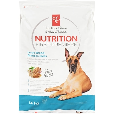 President's Choice Nutrition First Dog Food for Large Breed, Chicken, Brown Rice & Pea 14 kg, $0.42/100g