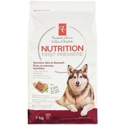 President's Choice Nutrition First Sensitive Skin & Stomach Dog Food, Lamb, Oatmeal & Pea 7 kg, $0.63/100g
