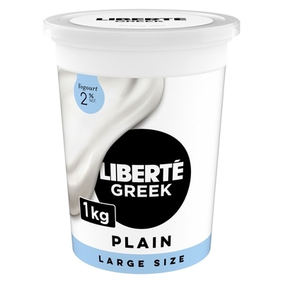 Liberte Greek 2% Yogurt, Plain, High Protein 1000 g, $0.95/100g