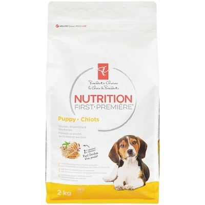 le Choix du Président Nourriture pour chiots Nutrition première, poulet, riz brun et pois  2 kg, 0,57 $/100g