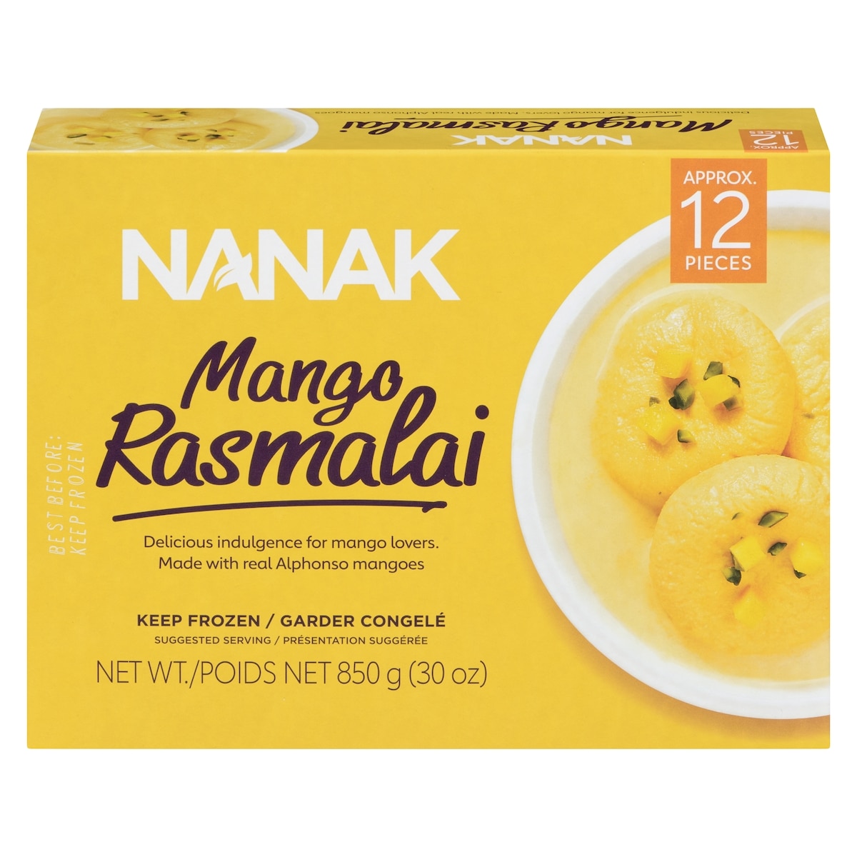 Nanak Rasmalai Mango 850 g, 1,23 $/100g