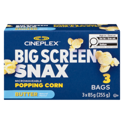 Cineplex Butter Microwave Popcorn - 3 Pack 255 g, $1.09/100g