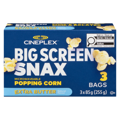 Cineplex Extra Butter Microwave Popcorn - 3 Pack 255 g, $1.09/100g