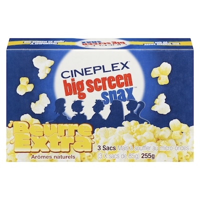 Cineplex Beurre Extra Maïs à éclater au Micro-ondes - 3 sachet 255 g, 1,05 $/100g