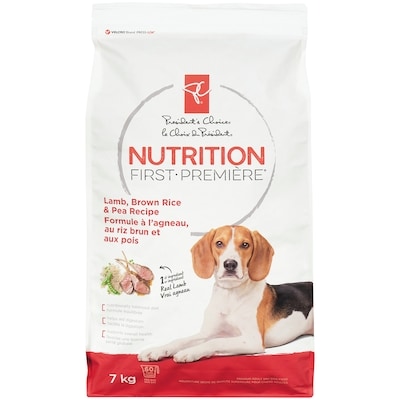 President's Choice Nutrition First Dog Food, Lamb, Brown Rice & Pea 7 kg, $0.53/100g