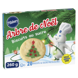 Pillsbury Prêts à cuire ! Biscuits au sucre Arbre de Noël 260 g, 2,03 $/100g