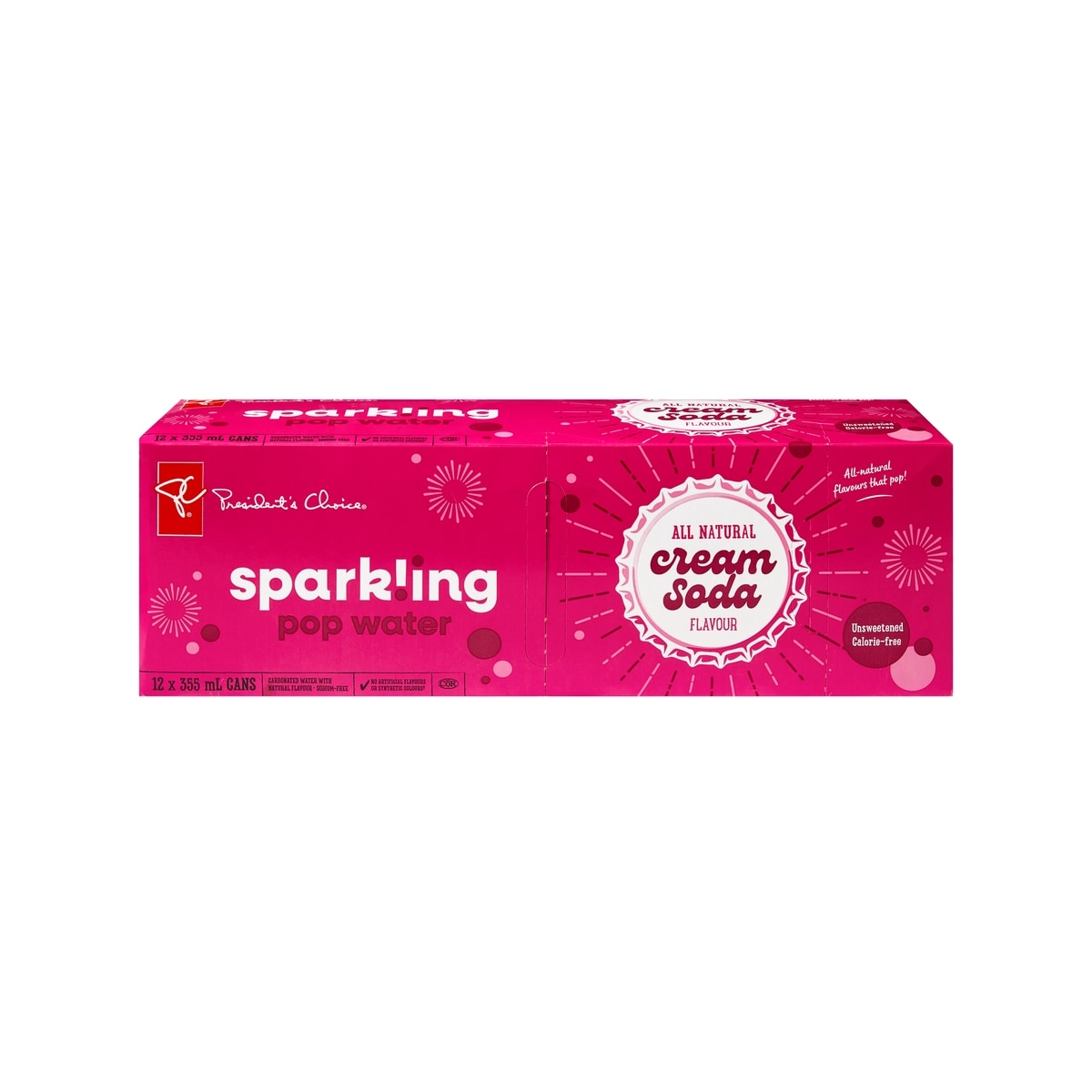 President's Choice Cream Soda Flavour Sparkling Water