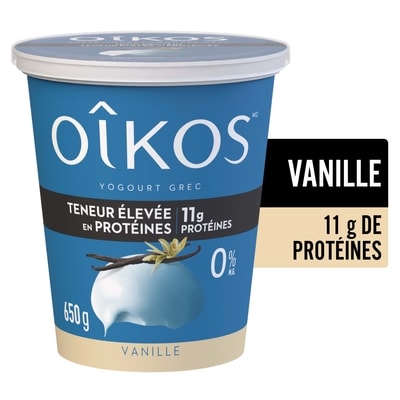 Oikos Yogourt grec, teneur élevée en protéines, vanille 650 g, 1,15 $/100g