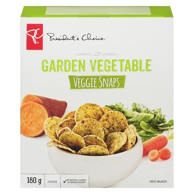 President's Choice Garden Vegetable Veggie Snaps 180 g, $3.05/100g
