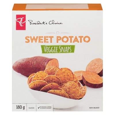 President's Choice Sweet Potato Veggie Snaps 180 g, $3.05/100g