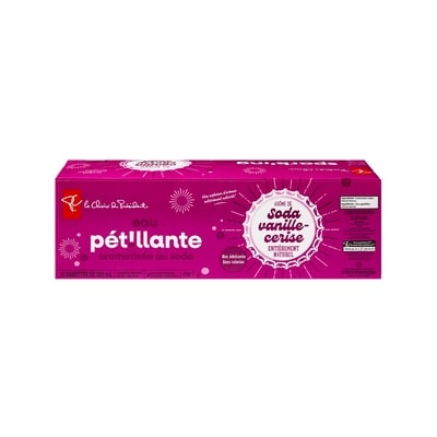 le Choix du Président Eau pétillante, saveur de soda vanille-cerise 12x355.0 ml, 0,15 $/100ml