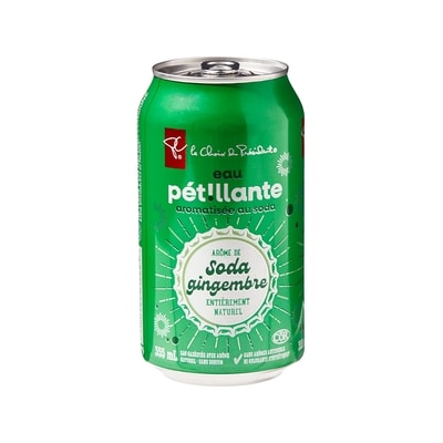 Eau pétillante, saveur de soda gingembre