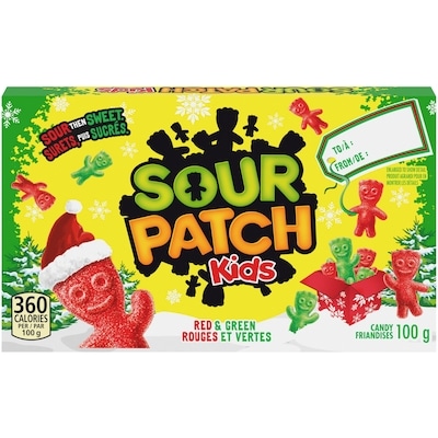 Maynards Red and Green, Sour Then Sweet Gummy Candy, Stocking Stuffer 100 g, $2.49/100g