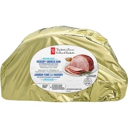 le Choix du Président Jambon désossé tranché en spirale fumé à l’hickory avec sachet de glaçage à la cassonade 20,48 $/1kg 9,29 $/1lb