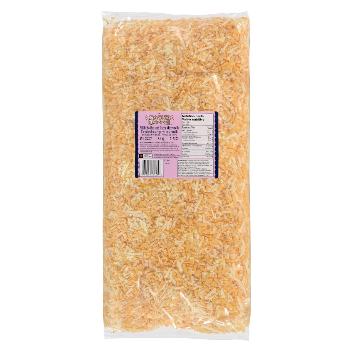 Cracker Barrel Fromage Mozz Cheddar Rape 2.5 kg, 2,08 $/100g